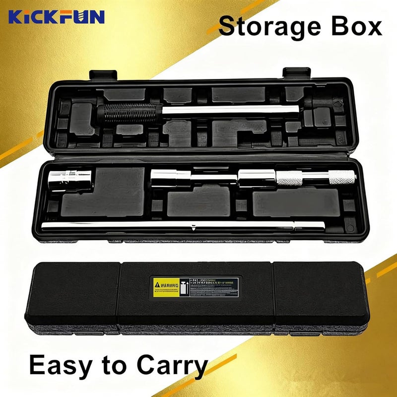 KickFun مفتاح صمولة عالمي (17 مم، 19 مم، 21 مم و 23 مم) لبراغي عجلات السيارات لتوفير الجهد في إزالة الإطارات (25 بوصة جديدة) - Image 5
